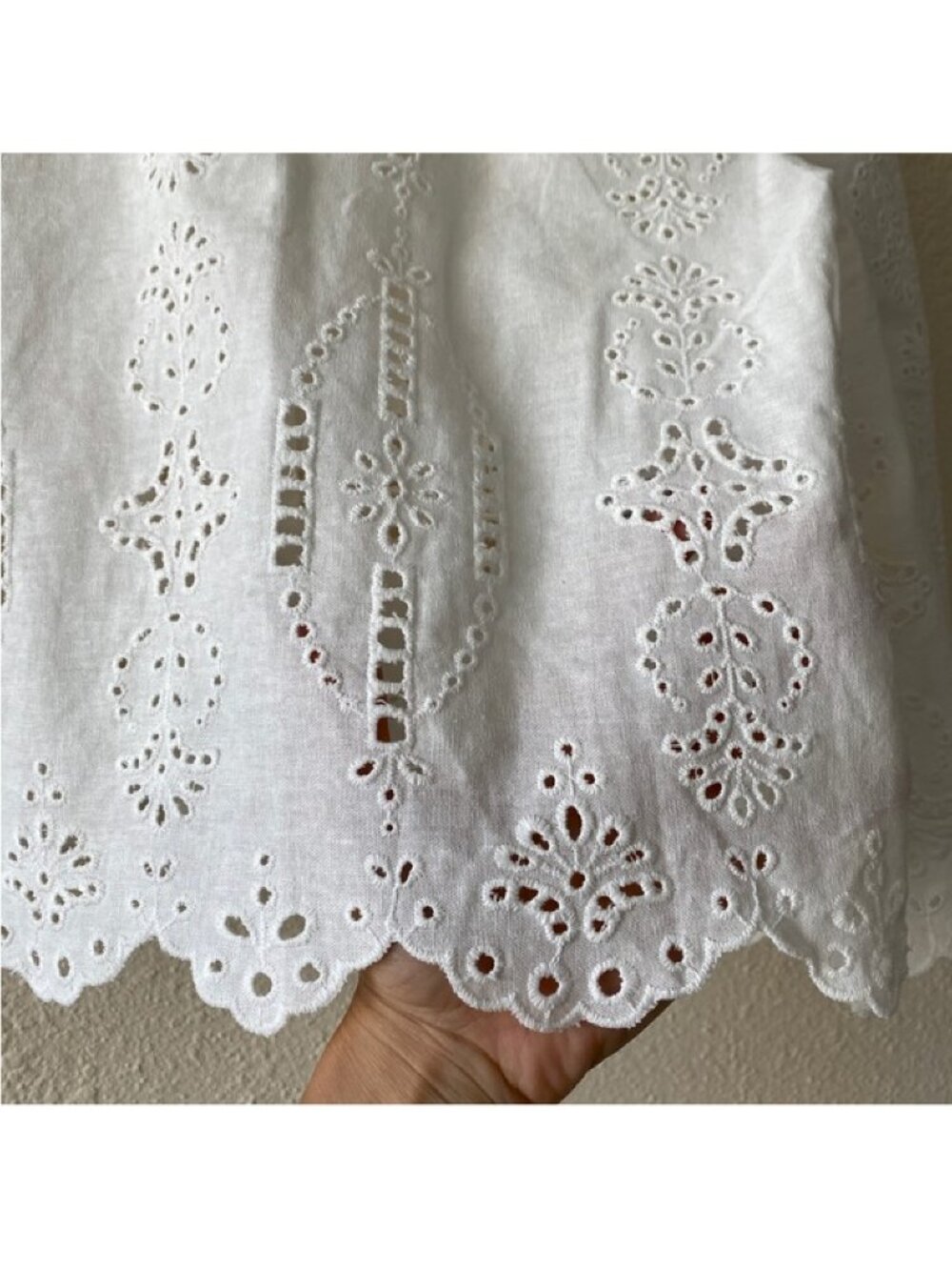 MNG Mango Swiss Embroidery Linen Blouse 2 - Picture 9 of 9